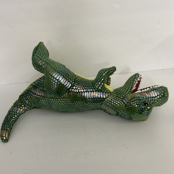 Large 14” Green T-Rex Dinosaur Plush Stuffed Animal Like New Condition - Picture 5 of 6